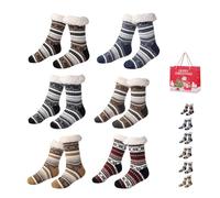 Gienslru Snowflake Ultra-Thick Slipper Home Socks, Snowflake Ultra-Thick Cashmere Slipper Home Socks (F*6, Adulto, Donna, Taglia unica, Testo, Sistema Taglie Calzature EU, Media)