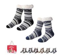 Gienslru Snowflake Ultra-Thick Slipper Home Socks, Snowflake Ultra-Thick Cashmere Slipper Home Socks (C*2, Adulto, Donna, Taglia unica, Testo, Sistema Taglie Calzature EU, Media)