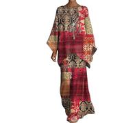 Gienslru Tuta Completa Lino Donna Estivo Boho Chic 2 Pezzi Top Kaftano Vintage e Pantaloni Gamba Larga Tute Elegante Cerimonia Completo Co-ord Set Leggero Taglie Forti Spiaggia Vacanze Streetwear