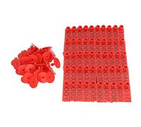 Gientan 100 Set di Etichette Numerate Per Le Orecchie dei Bovini, Carta di Identificazione Accurata del Bestiame Per Mucche, Maiali, Pecore(rosso)