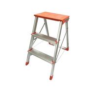 GIERRE Scaletta 3 Gradini Pieghevole 87H x 43 cm Apertura e Bloccaggio Facile Scala Pieghevole Salvaspazio Con Ampia Superficie d'appoggio Piedini Antiscivolo in Plastica