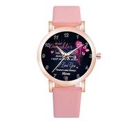 Gierzijia Orologio da donna a My Daughter Print Letter Orologio da polso da donna, in pelle minimalista al quarzo, Rosso cocomero, One Size, casual