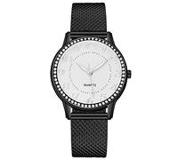 Gierzijia - Orologio da polso da donna, con cinturino in silicone a rete, facile da leggere, regalo per mamma, moglie e amici, nero, One Size