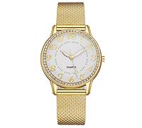 Gierzijia - Orologio da polso da donna, con cinturino in silicone e cinturino al quarzo, facile da leggere, regalo per mamma, moglie e amici, Oro, One Size, Orologi al quarzo