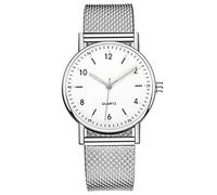 Gierzijia Orologio da polso da donna ultra sottile e luminoso, semplice cinturino in silicone al quarzo, facile da leggere, regalo per mamma, moglie e amici, Argento-bianco, One Size