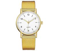 Gierzijia Orologio da polso da donna ultra sottile e luminoso, semplice cinturino in silicone al quarzo, facile da leggere, regalo per mamma, moglie e amici, Oro e bianco., One Size