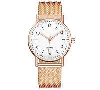 Gierzijia Orologio da polso da donna ultra sottile e luminoso, semplice cinturino in silicone al quarzo, facile da leggere, regalo per mamma, moglie e amici, Oro rosa e bianco., One Size, Orologio al quarzo