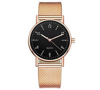 Gierzijia Orologio da polso da donna ultra sottile e luminoso, semplice cinturino in silicone al quarzo, facile da leggere, regalo per mamma, moglie e amici, Oro rosato e nero., One Size, Orologio al