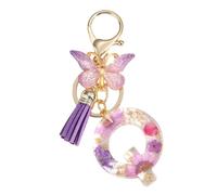 Gierzijia Portachiavi in resina a forma di fiore secco viola dalla A alla Z, da donna, con lettera iniziale, accessorio per borse, Domande e risposte:, taglia unica