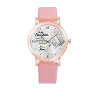 Gierzijia to My Daughter Letter Minimalista Orologio da polso da donna al quarzo, Rosso cocomero, One Size, casual