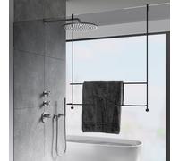 Giese Server barra portasciugamani per montaggio a vetro, 11860-14, Server nero opaco [Accessori Bagno > Portasciugamani]