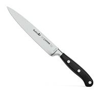 Giesser since 1776 - Made in Germany - Coltello trinciante affilato, forgiato, 15 cm, BestCut, resistente al calore, nero, coltello da prosciutto tedesco lavabile in lavastoviglie, inossidabile