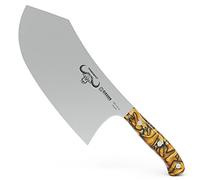 Giesser since 1776 - Made in Germany - Mannaia, 22 cm, Spicy Orange, PremiumCut Butcher No 1, mannaia, manico in materiale acrilico, esotico, inossidabile, coltello da griglia tedesco