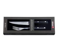 Giesser since 1776 - Made in Germany - Posate da bistecca, 2 pezzi, manici in POM, rivettate, acciaio inox, posate da cucina, set con coltello e forchetta, 9750-2 p