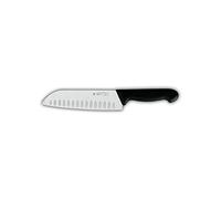 Giesser since 1776 - Made in Germany - Santoku nero, Basic Black, lama di 18 cm, smerli lunghi, antiscivolo, coltello da cuoco giapponese lavabile in lavastoviglie, inossidabile