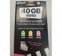 Giffgaff Scheda SIM. 80 GB di dati, minuti illimitati e testi. Ricarica dura 30 giorni