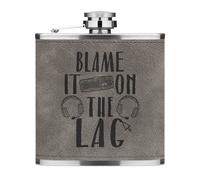 Gift Base Blame It On The Lag Gamer Caraffa Tascabile 6oz In PU Leather Grigia