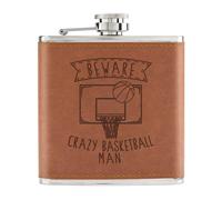 Gift Base Caraffa Tascabile 6oz In Pelle PU Marrone Tan, Divertente Sport