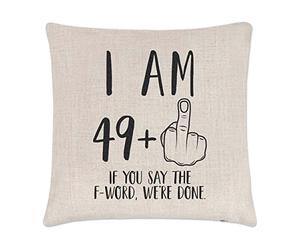 Gift Base Federa per cuscino per 50° compleanno con scritta "I Am 49 + Middle Finger