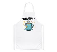 Gift Base Grembiule Cuoco Vitamin T Tea Joke Pun Bianco 86x60cm
