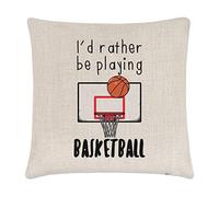 Gift Base I'd Rather Essere Playing Basket Lino Copricuscino