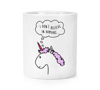 Gift Base Lila I Don't Believe In Humans Makeup Brush Pencil Pot Unicorno