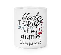 Gift Base Porta Matite Makeup Coffee Tea “Blood And Tears...” - Divertente
