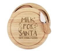 Gift Base Set Coltelli Per Tagliere Da Formaggio Natalizio In Legno
