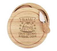 Gift Base Set Coltello E Tagliere Formaggio In Legno 21x21x3.5cm Secret Santa