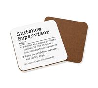 Gift Base Sottobicchiere Divertente Rude Boss Manager Ufficio 9x9cm