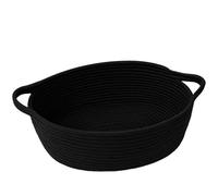 Gift Basket, Gift Basket, Empty Cotton Rope Weaving, Handle Basket for Gifts, con sacchetto regalo trasparente, Bow, ideale per confezioni regalo e organizzazione per la casa, colore nero