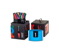 Gift Box c/coperchio blu 18 marcatori Uni Posca PC5M punta media col.ass. UNI