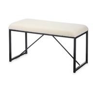 Gift Decor Panca Bianco Metallo Tessuto 81 x 42 x 38 cm