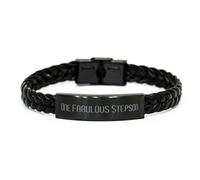 Gift di idee unici, un figliastra favolosa, bracciale in pelle intrecciata di compleanno per il figliastro di mamma, idee regalo divertenti da figliastro, regali unici figliastri, regali di figliastro