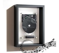 Gift Edian Lettore CD da parete con Bluetooth 5.0, cornice decorativa, uscita AUX, telecomando, design artistico moderno per casa, ufficio, galleria
