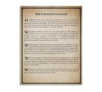 Gift for Christian Church Covenant Biblical Statement Print Wall-Art Home Church Decor Blessing(Unframed,12x18inch(30x45cm))