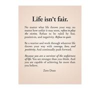 Gift for Graduates & Go-Getters - Life Isn't Fair Reality Check Poster, Motivational Wall Art for New Chapter, Office, Dorm, Gift for Son, Daughter, Friend