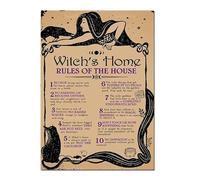 Gift for Her Witch Poster, Funny Magic Wall Art, Unframed Gothic Print for Home Office Decor, Halloween Birthday Present for Women Friends (Framed,08X12inch(20X30cm))