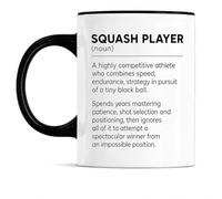 Gift Island Tazza con scritta "Squash Player" per compagno di squadra, regalo e accessori per uomini e donne, Babbo Natale segreto e regalo per amici e colleghi