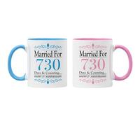 Gift Island Tazza regalo per il 2° anniversario per donne e uomini, Happy Cotton Anniversary | 2 anni | 2 anni insieme | regalo di matrimonio per figlio e figlia, fratello e sorella, marito e moglie