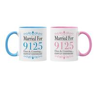 Gift Island Tazza regalo per il 25° anniversario, per donne e uomini, con scritta "Happy Silver Anniversary", 25 anni, 25 anni insieme, regalo di matrimonio per mamma e papà, fratello e sorella