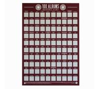 Gift Republic 100 Album - Scratch off Bucket List Poster, Rosso