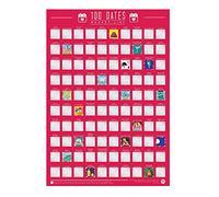 Gift Republic - Poster con scritta in inglese"100 Dates Bucket List", formato A2, per Studio, colore: Rosa