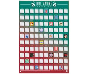 Gift Republic, Poster da grattare con 100 anime classici, multicolore, 61 x 40 cm