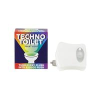 Gift Republic Techno - Luce per WC con sensore di movimento, 8 colori, funzionamento a batteria, luce notturna con sensore di movimento, per feste, divertente idea regalo