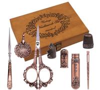 Gift Set di kit da cucito in legno massello vintage - Scatola portaoggetti multifunzionale for strumenti da ricamo