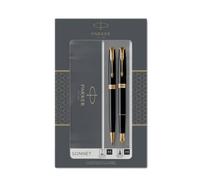 Gift set duo Parker Sonnet Black GT penna a sfera M + penna stilografica F inchiostro blu - 2093371