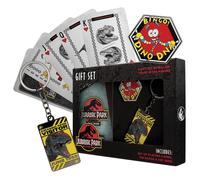 Gift Set Jurassic Park Portachiavi Spilla Carte da Gioco Fanattik