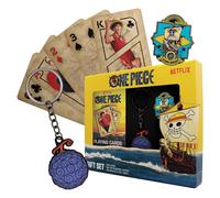 Gift Set One Piece Pirata Portachiavi Spilla Carte da Gioco Fanattik