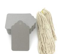 Gift Tags 100pcs Silver Paper Tags with String